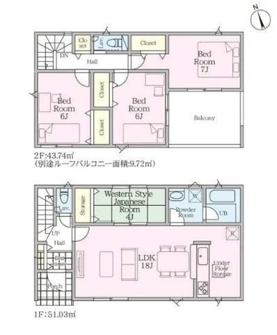 間取図/区画図:【綾瀬市早川の新築分譲全6棟。南向きLDK16帖以上の開放的な空間】カースペース2台以上駐車可全居室南向きで陽当たり良好耐震等級3+制振装置搭載住宅性能評価ダブル取得防犯カメラ完備