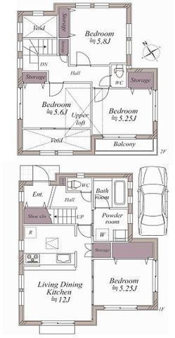 間取図/区画図:【人気の鵠沼海岸住所!吹抜け・トップライト付きの明るいリビング!】内外装リフォームで建物大変綺麗です!即内覧・入居可能!
