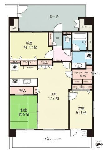 間取図/区画図:【相鉄線「瀬谷」駅利用の3LDK!3階のお部屋で陽当り・風通し良好】総戸数262戸のビッグコミュニティペット飼育可オートロック・トランクルーム完備