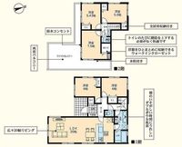 間取図/区画図:【土地67坪、駐車場並列3台！角地・前面道路幅員6.5ｍ！】大型ワイドバルコニー、宅配BOXなど充実の設備のデザイナーズハウス！モデルハウスございます！