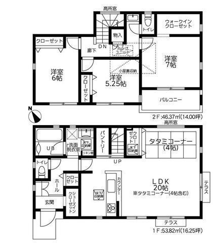 間取図/区画図:【駅徒歩8分、南向きで陽当り良好！見学できるモデルハウスございます！】全室南西向き、LDK20帖！駐車場並列2台！浴室テレビやカードキーなど充実の設備！