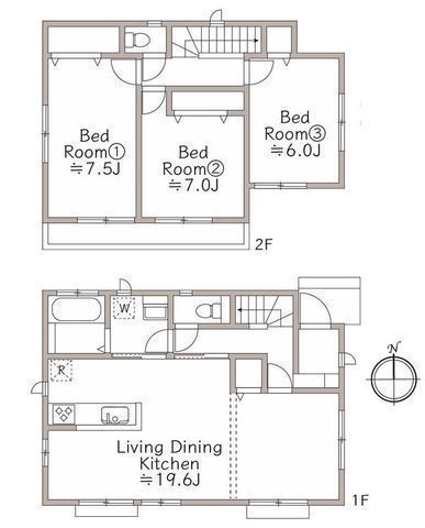間取図/区画図:【辻堂駅徒歩17分！R8年4月内外装リフォーム完了予定】●カースペース2台可●全室南向きで陽当り良好●広々LDK19帖以上●4LDKに間取り変更可能