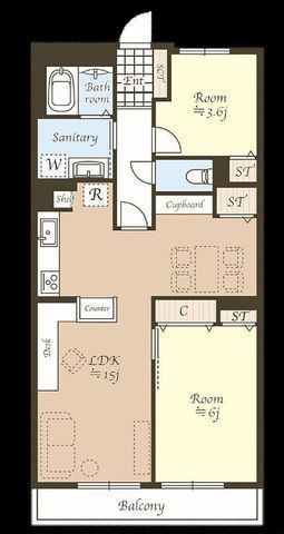 間取図/区画図:【所在階8階の家具付きフルリノベーションマンション！即内覧可能です！】眺望・陽当たり・通風良好！グランベリーパーク徒歩圏！