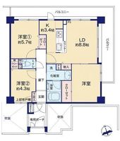 間取図/区画図:【藤沢本町駅徒歩10分、藤沢駅徒歩15分！2026年4月新規リノベーション済み3LDK】3面採光・角住戸の開放感、陽当たり良好水回り一新！設備充実