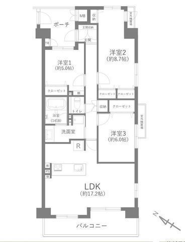 間取図/区画図:【三方向角部屋で陽当り良好!水回り一新のリフォーム(R8.6月完工予定)】3沿線利用可「藤沢」駅徒歩16分充実の共用施設 ペット飼育可