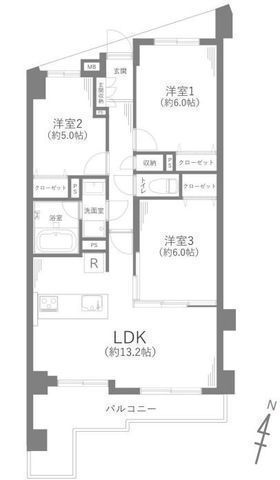 間取図/区画図:【徒歩7分内で3線3駅利用可能!内装フルリフォームマンション!】人気の片瀬海岸まで徒歩4分!南向きで陽当り良好!湘南生活を満喫できる立地です!