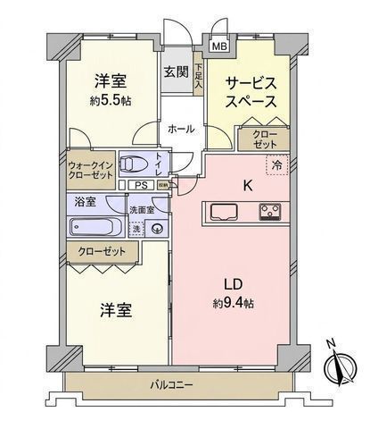 間取図/区画図:【2024年5月内装フルリフォーム済み!即内覧できます】3沿線利用可、藤沢駅まで徒歩4分収納豊富!WIC完備南西向き2WAYバルコニーで陽当たり良好