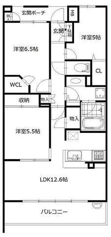 間取図/区画図:【海まで徒歩4分！ペットと暮らせる湘南の分譲マンション！】専有面積75平米！宅配ボックス、オートロック！2019年リフォームで室内大変綺麗です！