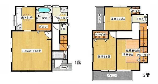間取図/区画図:【南西の角地+二面バルコニーのため陽当たり・通風良好!】複数路線利用可!大船駅までバス10分停歩5分カースペース2台可全居室収納スペース+屋根裏収納