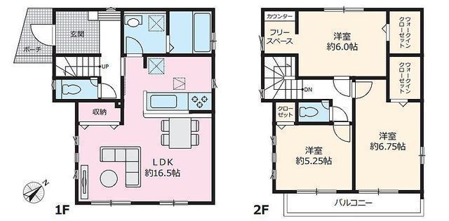間取図/区画図:【完成済につき即内覧できます！安心の耐震構造・ZEH水準の省エネ住宅！】南東角地につき明るく解放感ある立地！ダブルウォークインクローゼットで収納豊富！