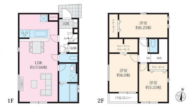 間取図/区画図:【即内覧できます!住宅性能評価ダブル取得と長期優良住宅認定の3LDK+WIC】南バルコニーのため陽当たり良好買い物に便利な好立地