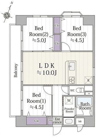 間取図/区画図:【R8年8月末新規フルリノベーション完了予定！採光の取れた角部屋3LDK】水まわり一新！食洗機完備バス停目の前、近隣商業施設も充実した生活至便な立地