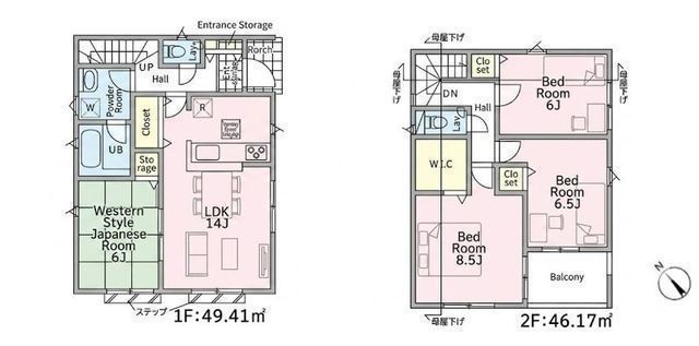 間取図/区画図:【R8.6月完成予定!LDK14帖以上、住宅性能評価ダブル取得】全居室収納やカースペースを完備南西向きバルコニーで陽当たり良好買い物に便利な周辺環境