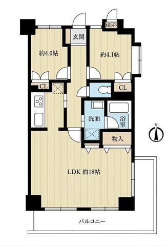 間取図/区画図:【インテリアコーディネーター監修の家具・エアコン付きリフォーム済2LDK】南東角部屋につき陽当たり・通風・開放感良好ペット2匹飼育可 水回り一新