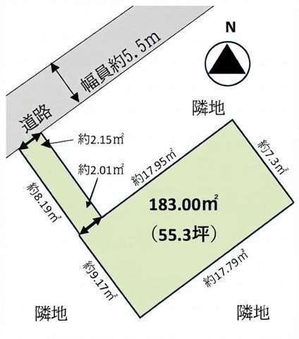 間取図/区画図:【建築条件なしのためお好きなハウスメーカーで建築出来ます】敷地約55.6坪!寒川駅徒歩8分の好立地周辺環境充実の暮らしやすい立地陽当たり良好