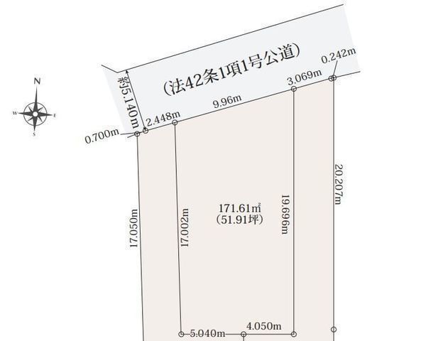 間取図/区画図:【土地広々51坪の整形地！建築条件無しですのでお好きなハウスメーカーで建築できます！】人気の海老名駅利用可能！