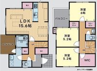 間取図/区画図:【即内見できるモデルハウスあります！大型分譲地内！】南道路幅員11ｍで陽当り良好！駐車場2台可能！全室収納・SICなど収納豊富！