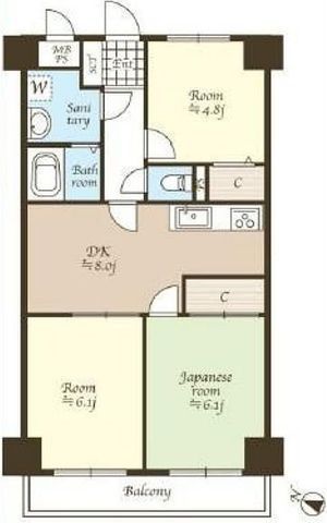 間取図/区画図:【空部屋につき即内覧可能です!5階南西向きで陽当り眺望良好!】総戸数137戸のビッグコミュニティ!室内綺麗にお使いです!