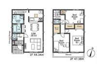 間取図/区画図:【モデルハウスございます！制震装置搭載＋住宅性能評価ダブル取得】全居室収納スペース設置カースペース1台可人気の辻堂駅が最寄り駅です