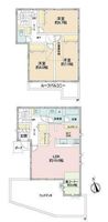 間取図/区画図:【駅徒歩8分の好立地！2022年築で建物大変綺麗です！】高台で人目を気にせず寛げる25平米のウッドデッキ！浴室テレビや人感センサー付き照明等設備充実！