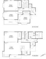間取図/区画図:【内装フルリフォーム済みで即内覧できます！小屋裏収納付き4LDK！】食洗機や浄水器など設備充実！小学校・コンビニ・スーパー徒歩9分以内！