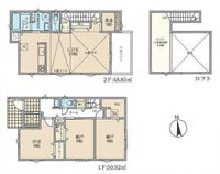 間取図/区画図:【全8区画の開発分譲地！明るく開放的な吹抜のあるLDK】2階LDKのため周囲を気にせずプライバシー確保書斎・WIC・ロフト完備買い物に便利な周辺環境