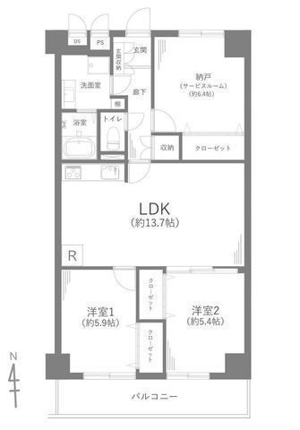 間取図/区画図:【R8.9月リフォーム完了予定!2沿線利用可「大和」駅徒歩10分】2020年頃室内リフォーム歴ありペット2匹飼育可能南バルコニーのため陽当たり良好