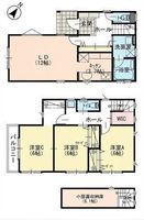 間取図/区画図:【寒川駅徒歩8分の3LDK！完成済のためいつでも見学可能】カースペース1台あり多用途に使える小屋裏収納6.1帖集中して調理できる独立キッチン