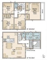 間取図/区画図:【完成済のためいつでも見学可能！制震装置搭載の4LDK】カースペース1台あり住宅性能評価ダブル取得小中学校やスーパーが至近で暮らしやすい立地