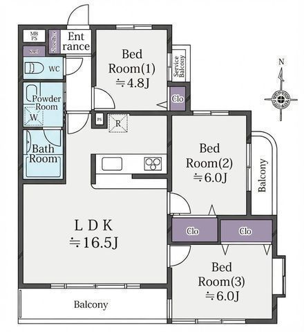 間取図/区画図:【令和8年12月新規フルリノベーション完工予定！南向き角部屋の3LDK】南向きのため陽当り良好水回り一新で快適生活1階部分につき移動や外出がスムーズ