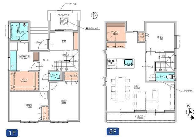 間取図/区画図:【即内覧可能なモデルハウスございます！ZEH水準の省エネ住宅！】駐車場並列2台可能！造作風洗面台、宅配BOX付きポスト、スマートキーなど充実の設備！