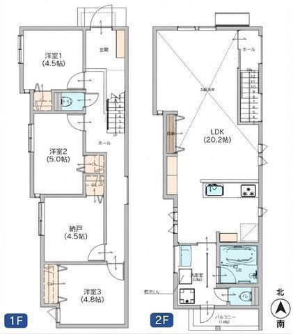 間取図/区画図:【令和8年11月完成予定!LDK20帖以上と乾太くん付!モデルハウスあり】カースペース1台あり家事ラクが叶う間取り&住設備辻堂海岸まで自転車で約8分