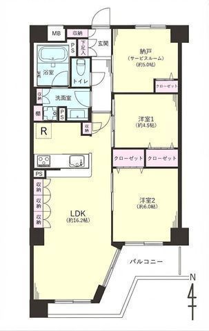 間取図/区画図:【2026年10月リフォーム完了予定!ペットと暮らせる2SLDK】さがみ野駅まで平坦徒歩8分水回り一新で快適生活南向きバルコニーのため陽当たり良好