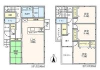 間取図/区画図:【香川駅徒歩5分！2020年築一条工務店施工の4LDK！いつでも見学可♪】カースペース2台可オール電化・全面床暖房付き・太陽光搭載長期優良住宅・省エネ耐震住宅