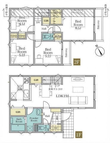 間取図/区画図:【かしわ台駅徒歩9分!ZEH水準省エネ住宅4LDK!モデルハウスご用意♪】カースペース2台可WIC・SIC・パントリーなど収納豊富家事動線良好な設計