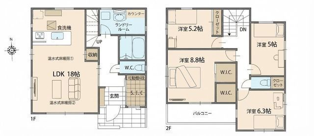 間取図/区画図:【敷地面積42坪以上!南向きで陽当り良好な4LDK!いつでも見学可能♪】湘南海岸公園徒歩4分!片瀬江ノ島駅も徒歩圏内2WIC・SIC・床暖房・食洗機など設備充実