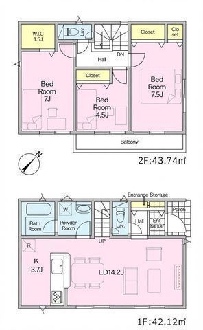 間取図/区画図:【2026年11月完成予定!香川駅徒歩11分!モデルハウスご用意♪】カースペース2台可制震装置+住宅性能評価ダブル取得主要採光南東向きで陽当たり良好