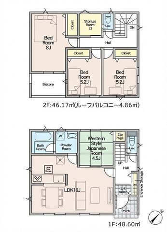 間取図/区画図:【2026年11月完成予定！香川駅徒歩11分！モデルハウスご用意♪】カースペース2台可制震装置＋住宅性能評価ダブル取得主要採光南東向きで陽当たり良好