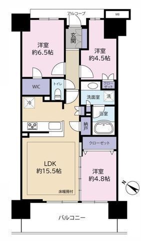 間取図/区画図:【2026年4月一部リフォーム済!総戸数360戸のビッグコミュニティ!】ペット飼育可能24時間ゴミ出し可、宅配BOX、オートロックあり共用施設充実!