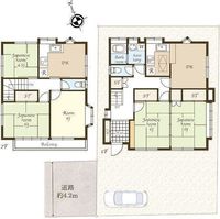 間取図/区画図:【土地39.7坪！二世帯住宅にも適した2DK+3DKの中古一戸建です！】2023年にユニットバス・トイレなどリフォーム！スーパーや小学校徒歩9分以内！
