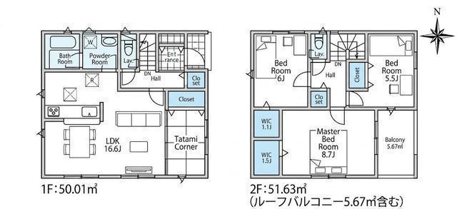 間取図/区画図:【安心の制震・耐震構造、性能評価書付戸建!すぐ内見できるモデルハウスあります!】敷地46坪以上!ゆとりある3LDK南バルコニーにつき陽当たり良好