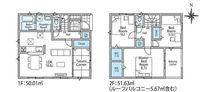 間取図/区画図:【安心の制震・耐震構造、性能評価書付戸建！すぐ内見できるモデルハウスあります！】敷地46坪以上！ゆとりある3LDK南バルコニーにつき陽当たり良好