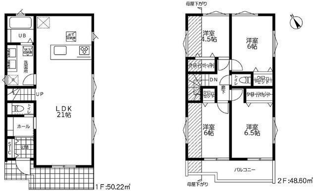 間取図/区画図:【即内覧可能なモデルハウスございます！プライベートパティオ付4LDK！】カースペース2台可能！EVコンセントや宅配BOX付きのデザイナーズハウス！