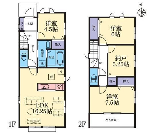 間取図/区画図:【敷地41坪以上!カースペース並列2台可!モデルハウスあり♪】北・南側の両面道路で陽当たり通風良好!利便性良好!長期優良住宅認定物件桜ヶ丘駅徒歩圏内