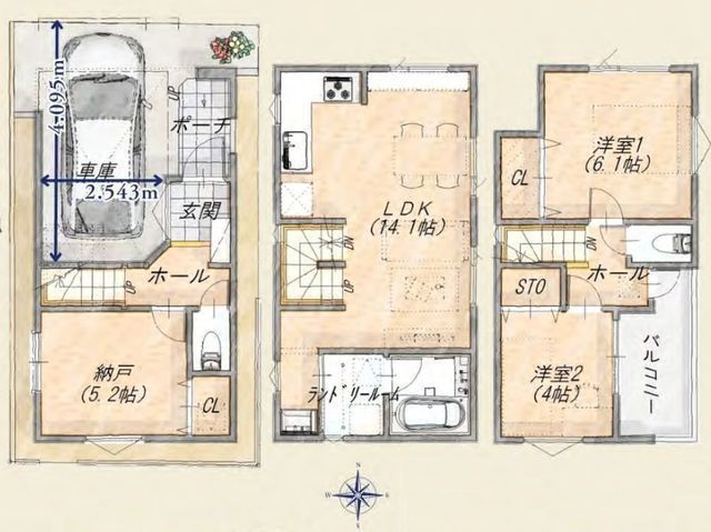 間取図/区画図:【即内覧可能なモデルハウスございます！相鉄線三ツ境駅徒歩5分の好立地！】安心の制震構造、ZEH水準住宅！小学校まで徒歩9分！