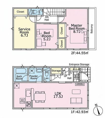 間取図/区画図:【香川駅徒歩9分!陽当たり良好の2SLDK!モデルハウスご案内可♪】カースペース並列2台可制振装置搭載&住宅性能評価ダブル取得買い物に便利な周辺環境